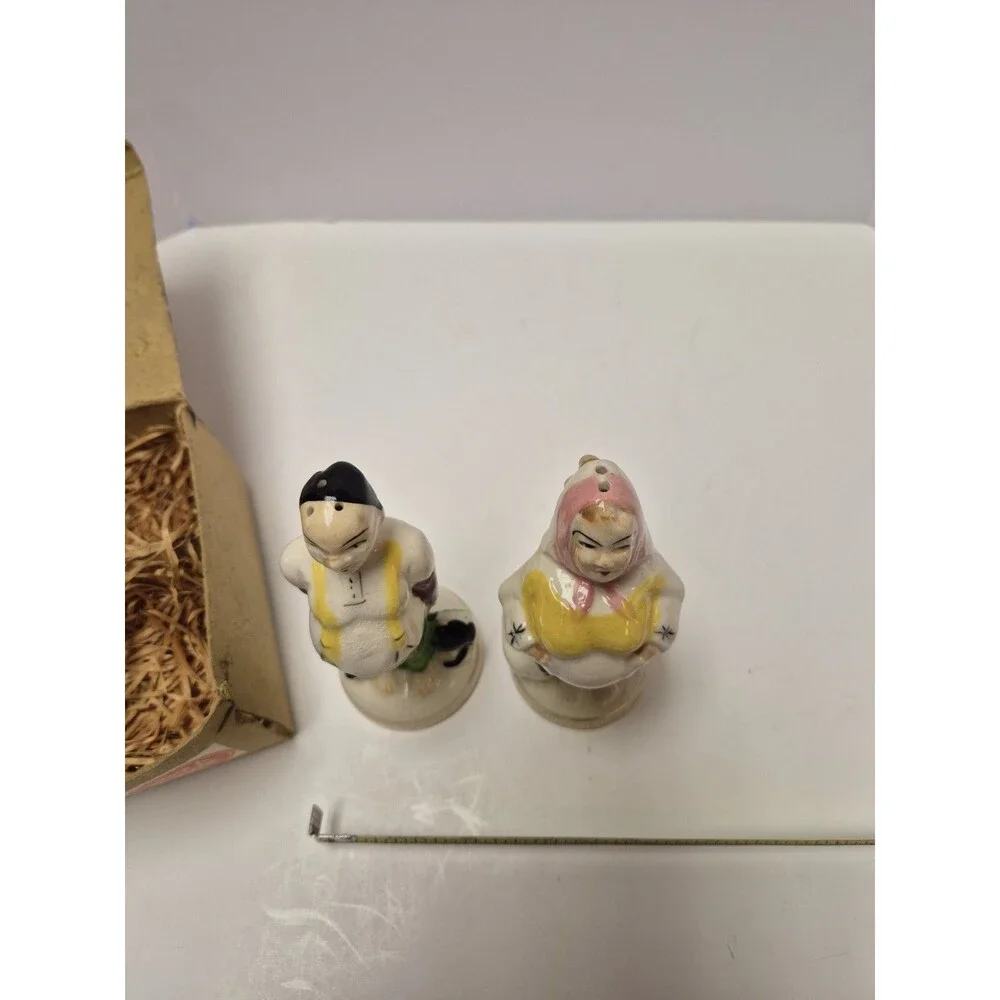 Vintage Bride Groom Before After Time Merches On Salt And Pepper Shakers